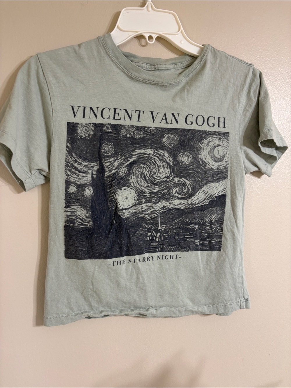 Mighty Fine Light Sage Green 'Vincent Van Gogh - The Starry Night' Graphic Tee